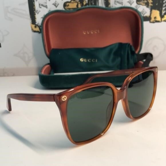 New ✨ Authentic Gucci GG0022S 002 Havana Oversized Sunglasses ✨ - Picture 5 of 12